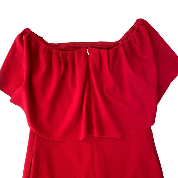 Trina Turk Zeal Off Shoulder Red Cape Mini Dress Size 6 - Picture 8 of 8